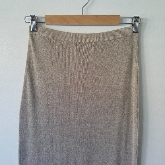 VINTAGE Babette Ballinger 100% Linen Beige Knit Maxi Skirt Size M - Picture 5 of 8